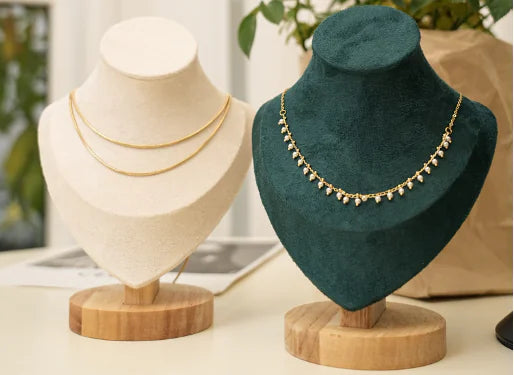 Velvet Necklace Display Stand for Jewelry Showcases