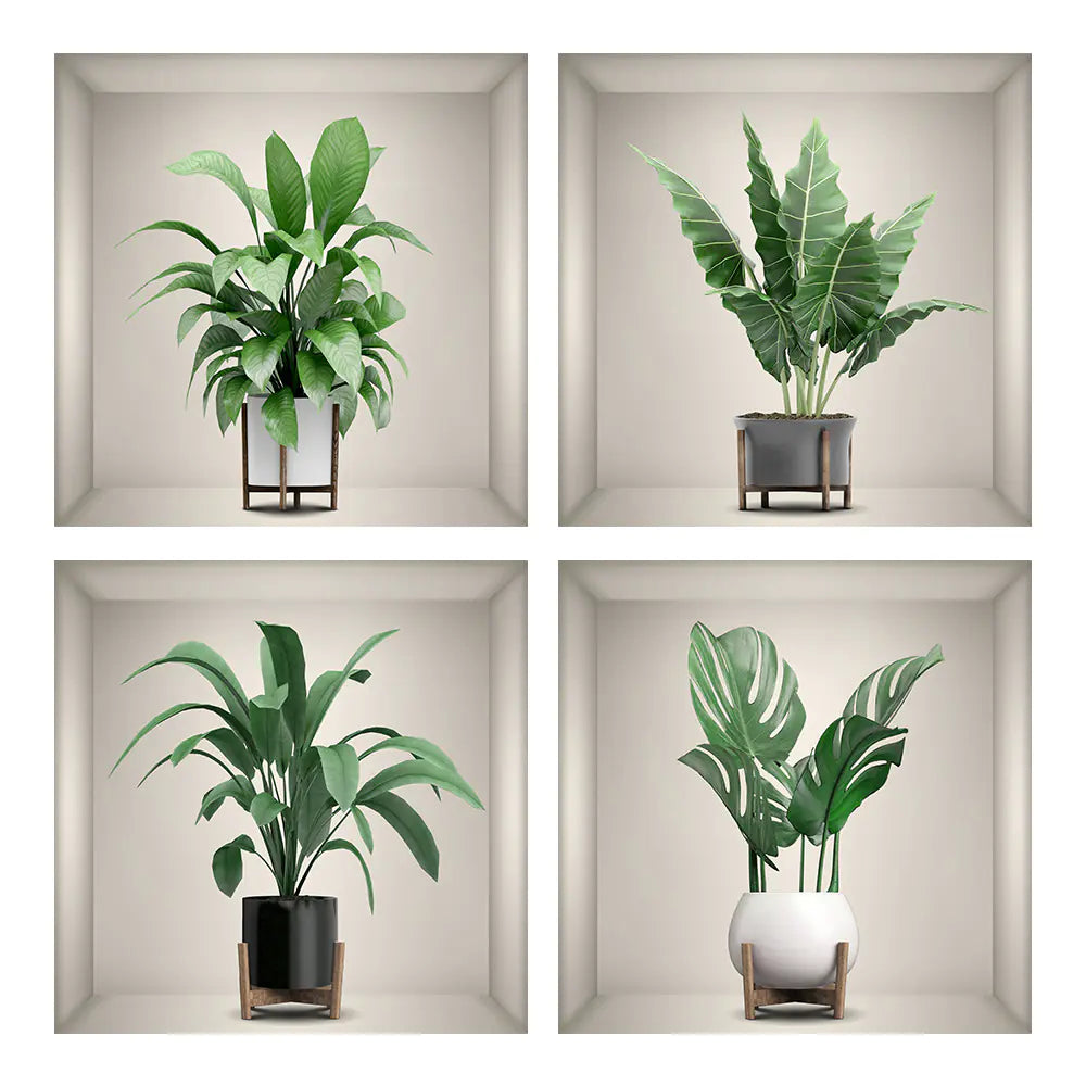 Creative 3D Plant Wall Stickers for Home Decor