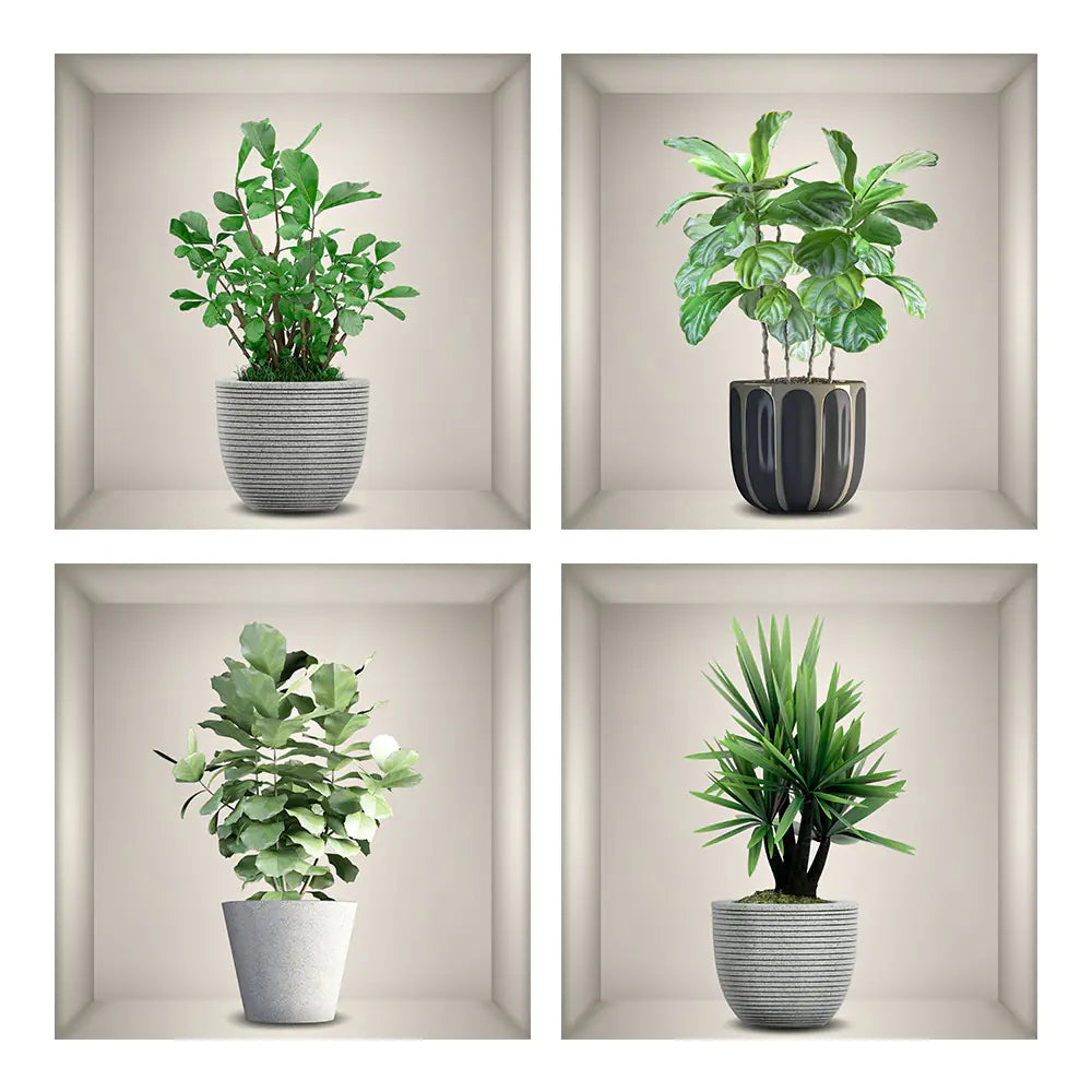 Creative 3D Plant Wall Stickers for Home Decor