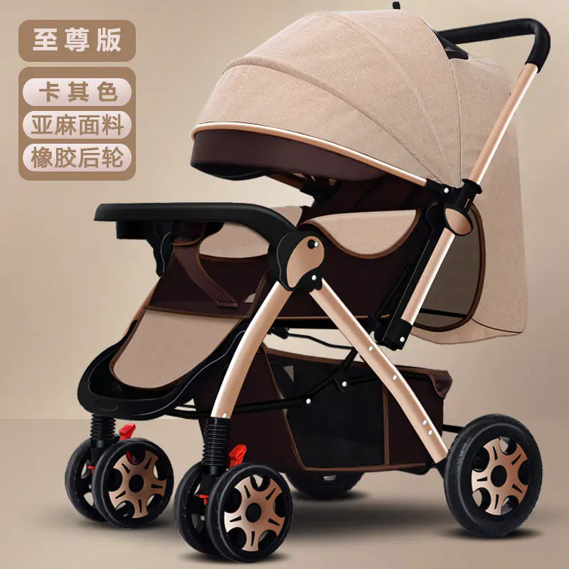 Lightweight Convertible Baby Stroller with One-Click Fold