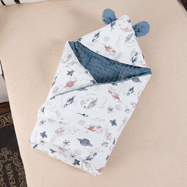 Cozy 90x90cm Newborn Baby Blanket with Hat & Core