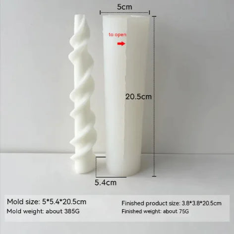 Threaded Silicone Mold for Candles & Holders
