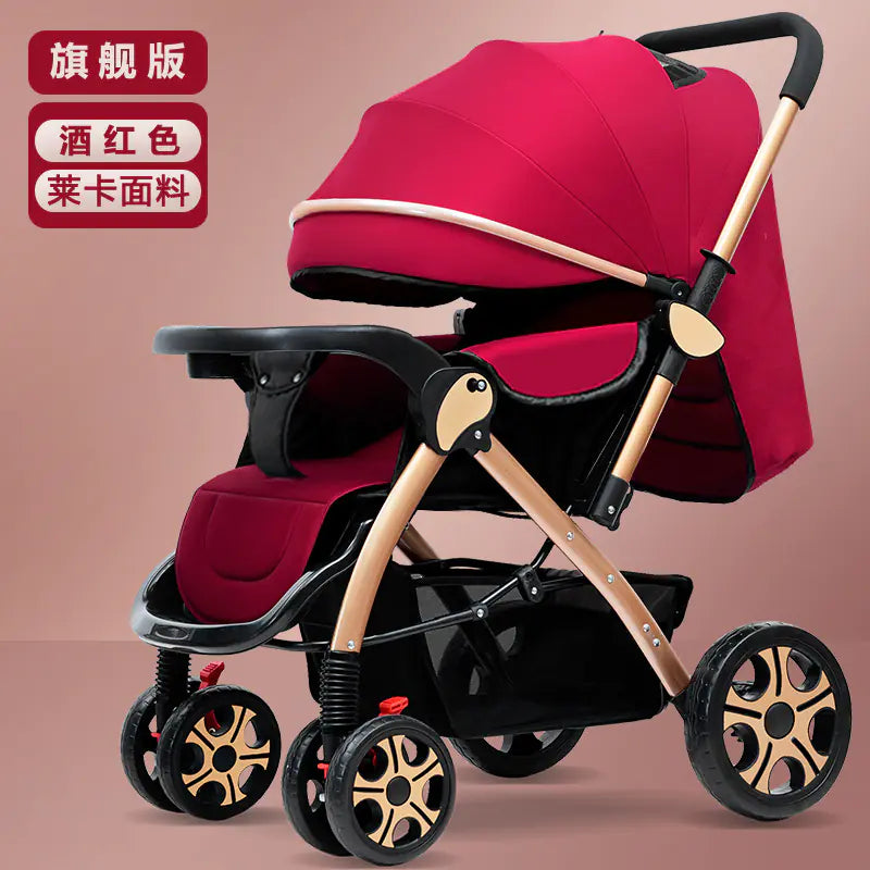Lightweight Convertible Baby Stroller with One-Click Fold