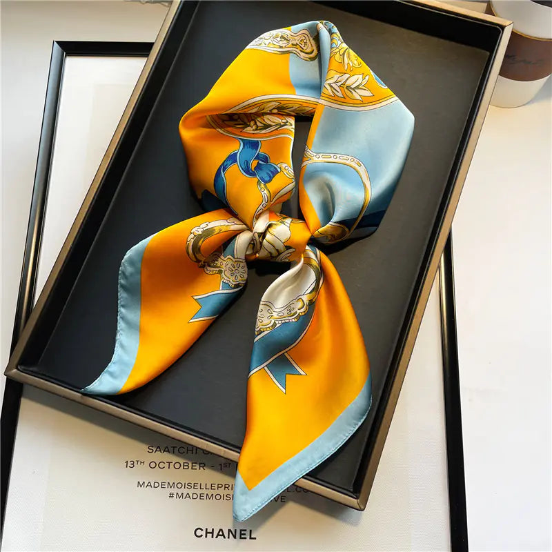 Luxury Floral Letter Scarf 70cm Silk for Professionals