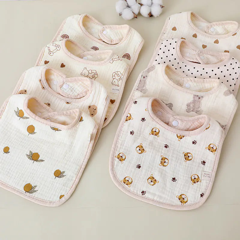 6-Layer Cotton Bib for Babies with U-Shape Design