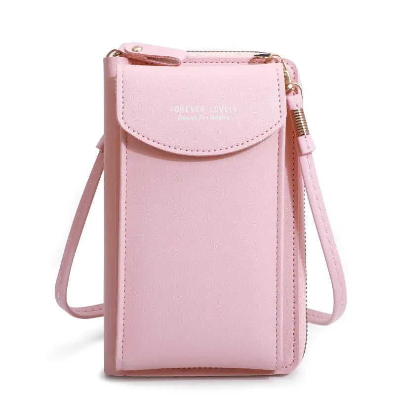 Solid Color PU Leather Crossbody Bag