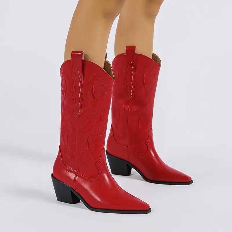 Chunky Heel Mid-Calf Boots for Women - 2022 Autumn Style