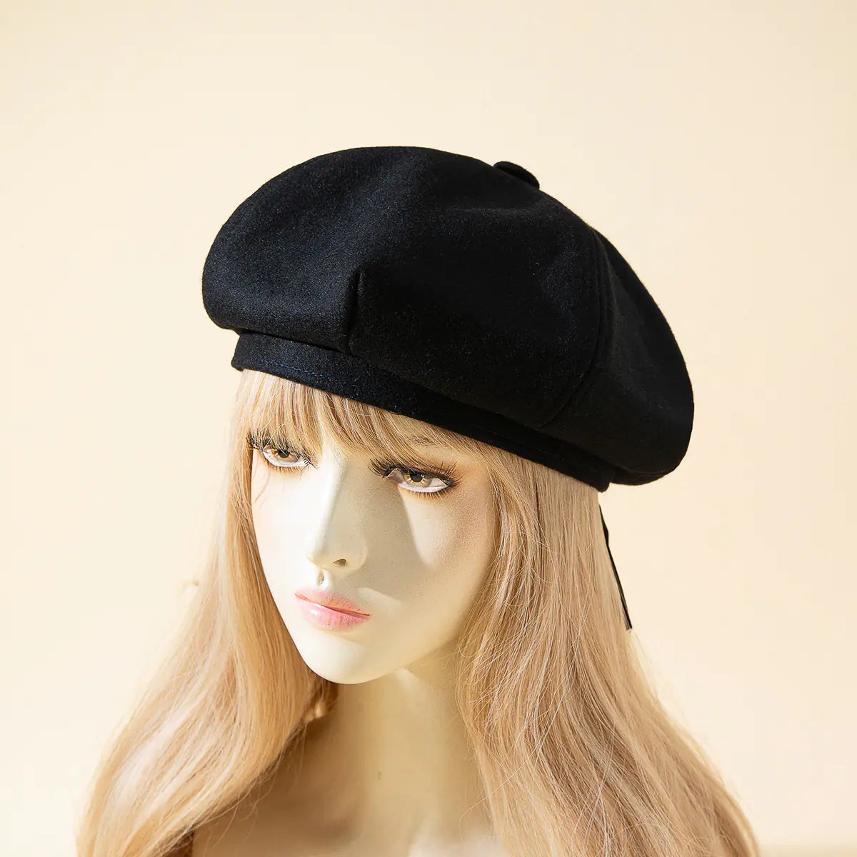 Women's Solid Color Wool Retro Painter Hat