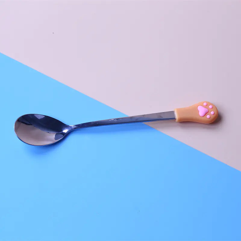 Cute Cat Paw Stainless Steel Coffee Spoon Set (1 Unit)