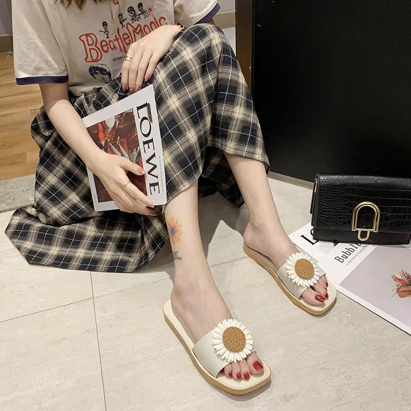 Women's Outdoor Non-Slip Daisy Slide Sandals