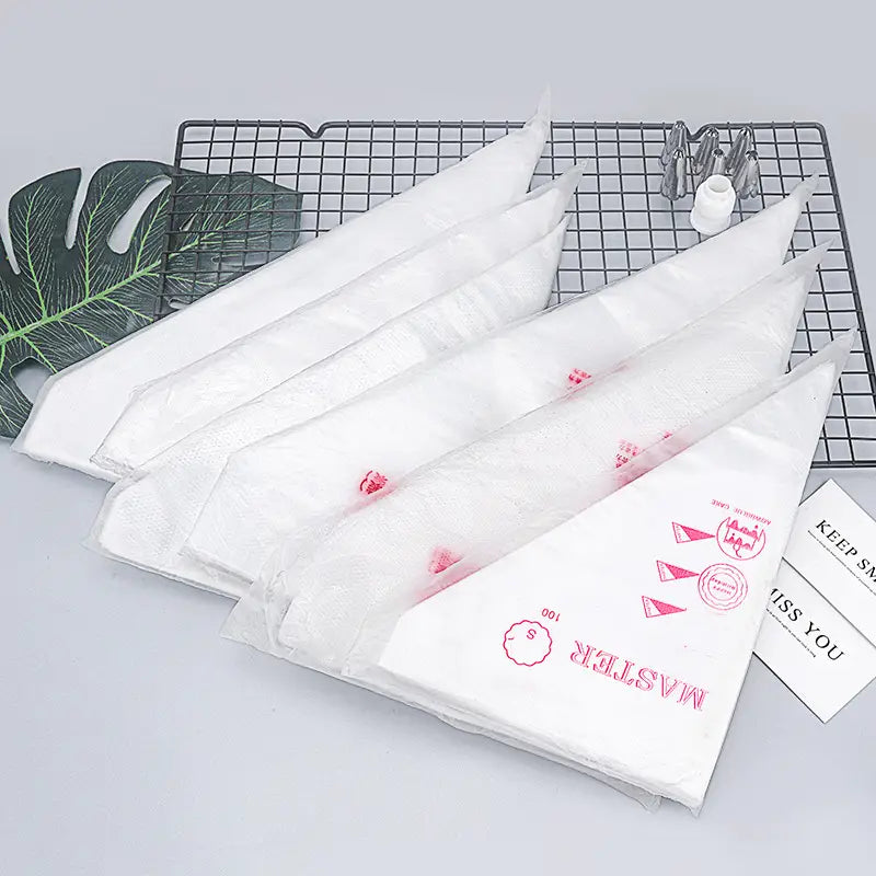 100pcs Disposable Transparent Piping Bags for Baking