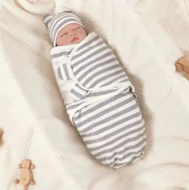 Cotton Swaddle Blanket & Hat Set | Newborn
