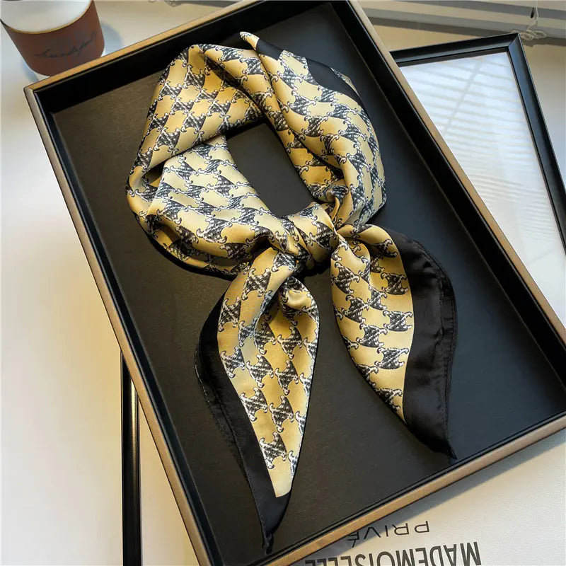 Luxury Floral Letter Scarf 70cm Silk for Professionals