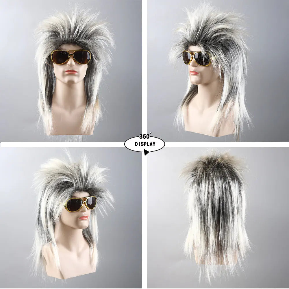 80s Punk Cosplay Tiger King Wig Hat for Men