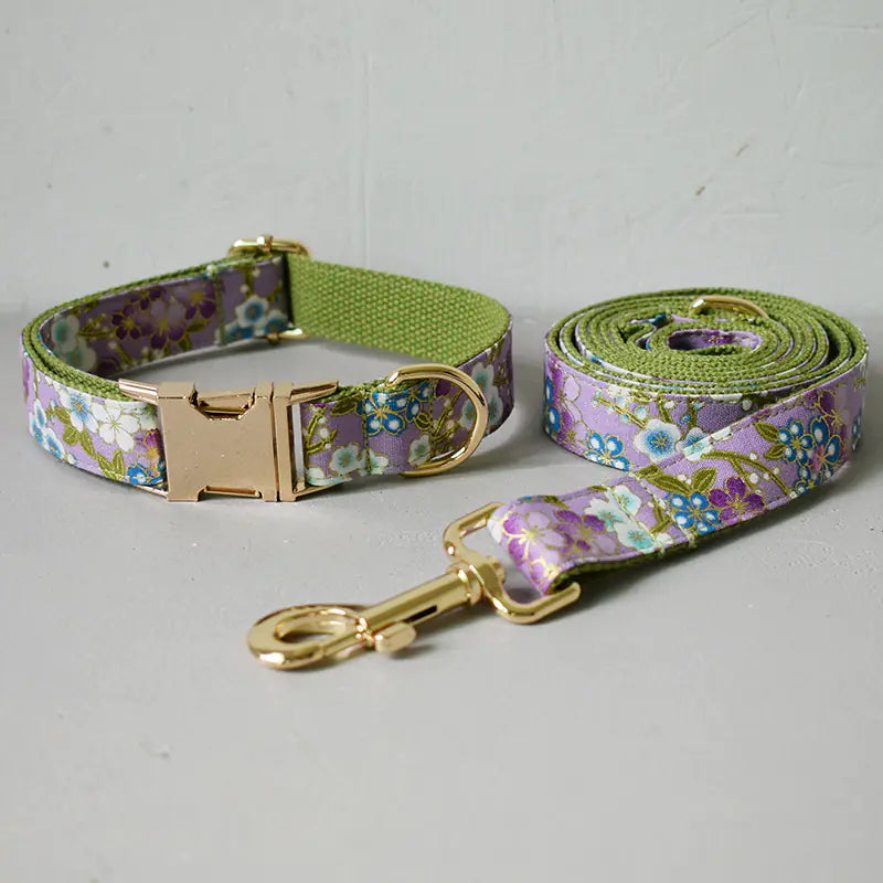 Purple Zephyr Dog Collar and Leash Set