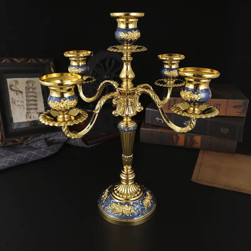 Vintage European Metal Candle Holder for Romantic Dinners
