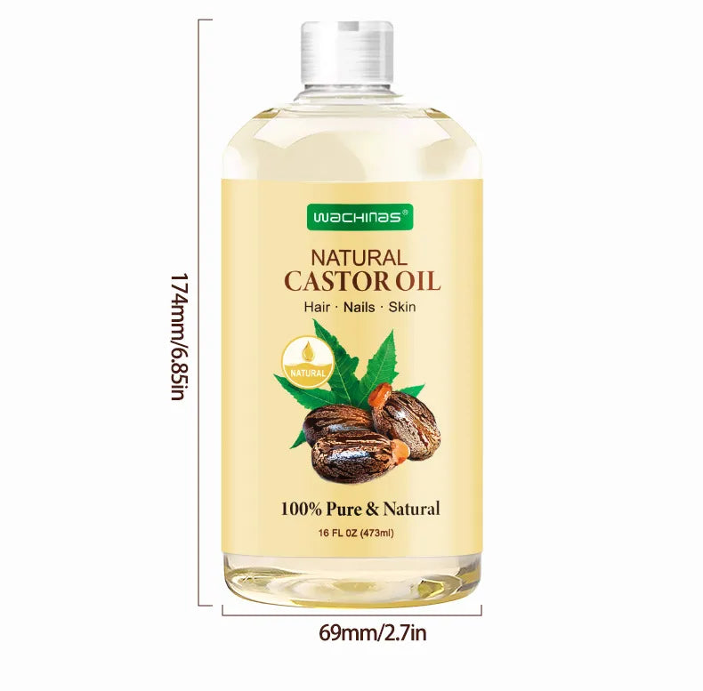 Hair Eyelash Eyebrow Castor Oil - 16 Oz / 473ml Cold Pressed