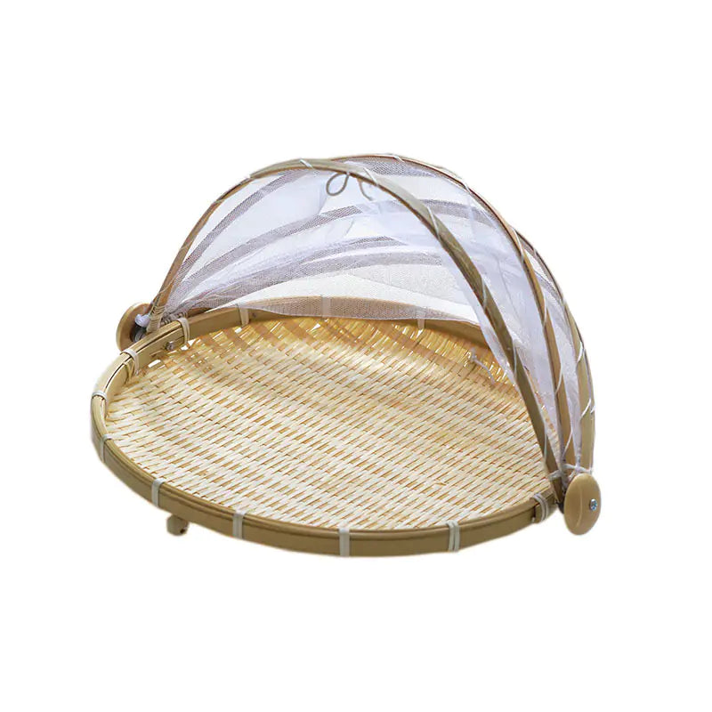 Bamboo Food Cover and Drain Basket for Kitchen Use