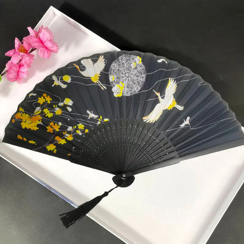 Traditional Chinese Women's Folding Bamboo Silk Fan