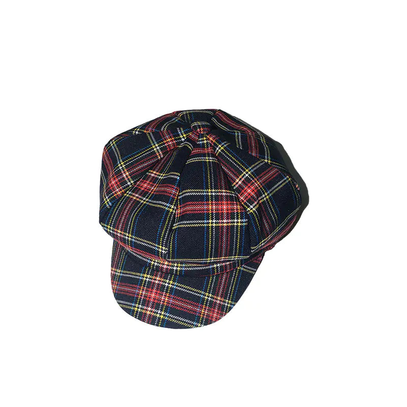 British Style Patterned Newsboy Cap for Artists