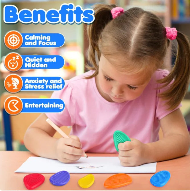 Children's Sensory Stone Texture Soft Fidget Decompression Toys (6-Pack)