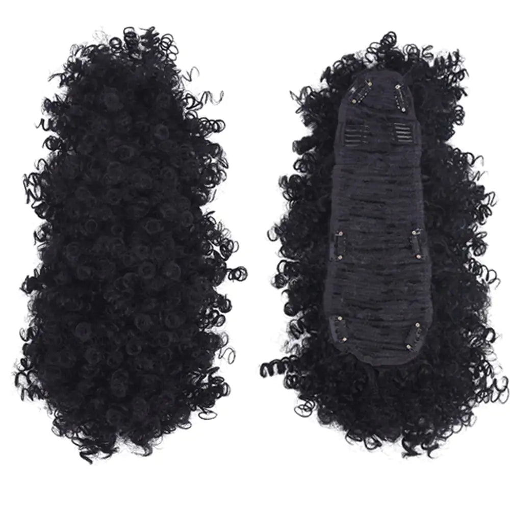 Mohican Hairstyle Wig with Curly Ponytail and Bangs