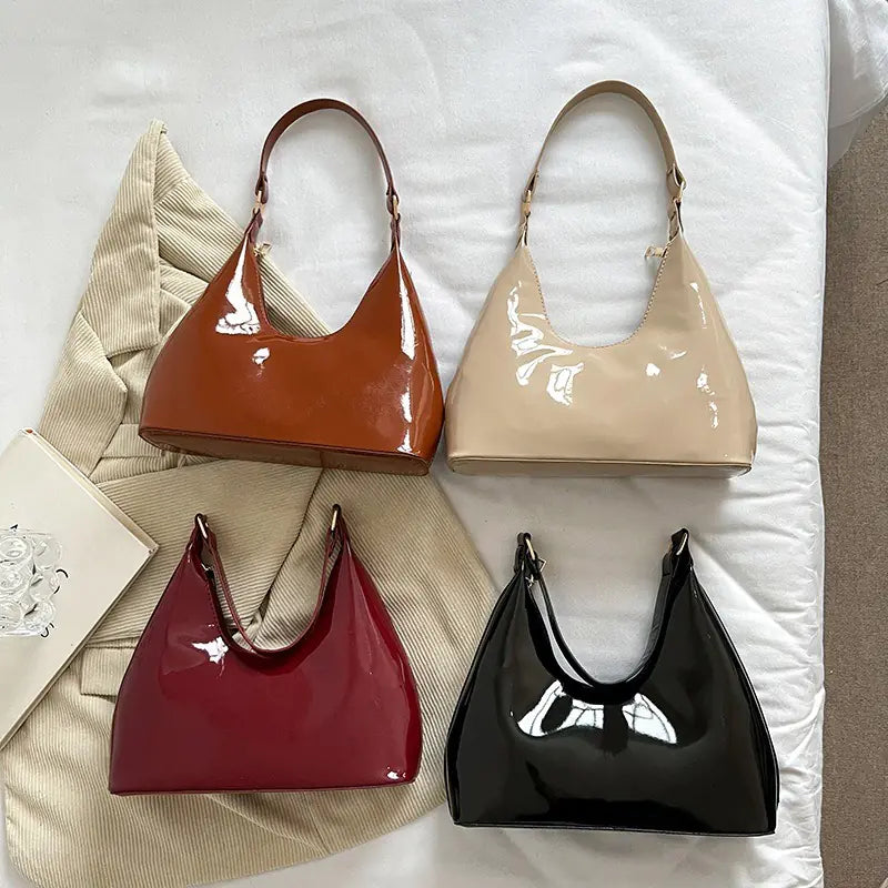 Casual Patent Leather Fashion Handbag