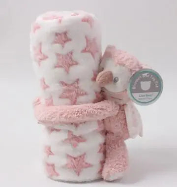 Baby Cartoon Flannel Blanket – Soft Plush Animal Print (100x75 cm)