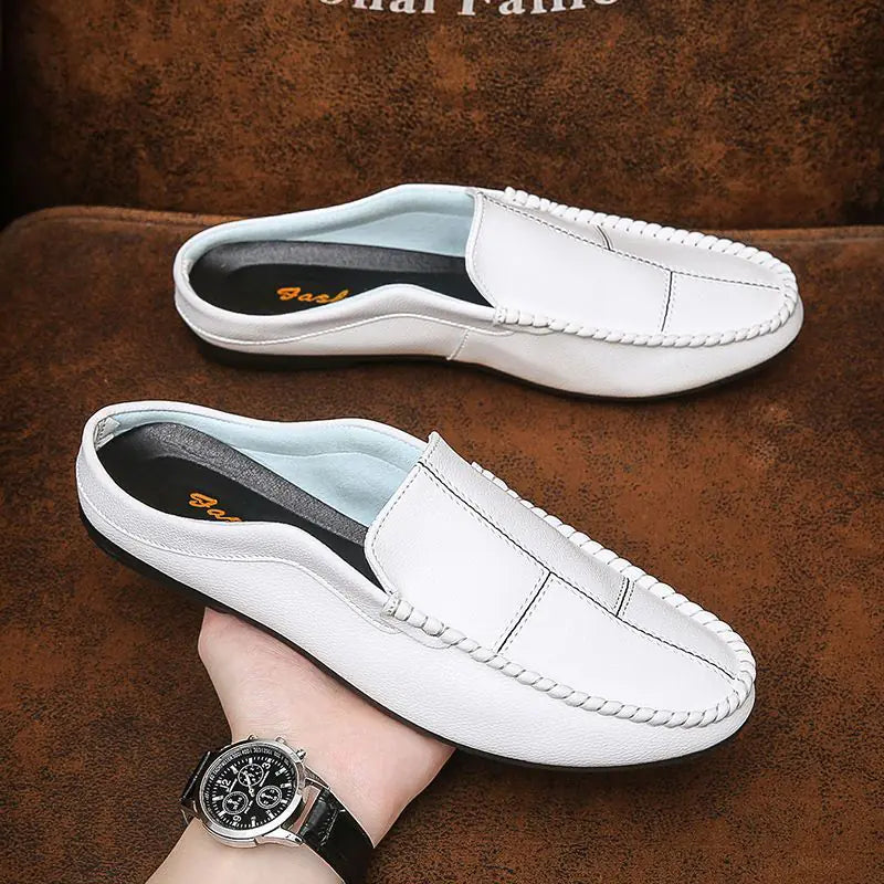 Men's Half-Wrapped Slip-On Closed Toe Leather Loafers