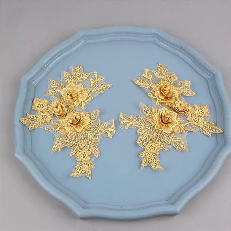 Colorful 3D Lace Applique Flower Patch for Clothing