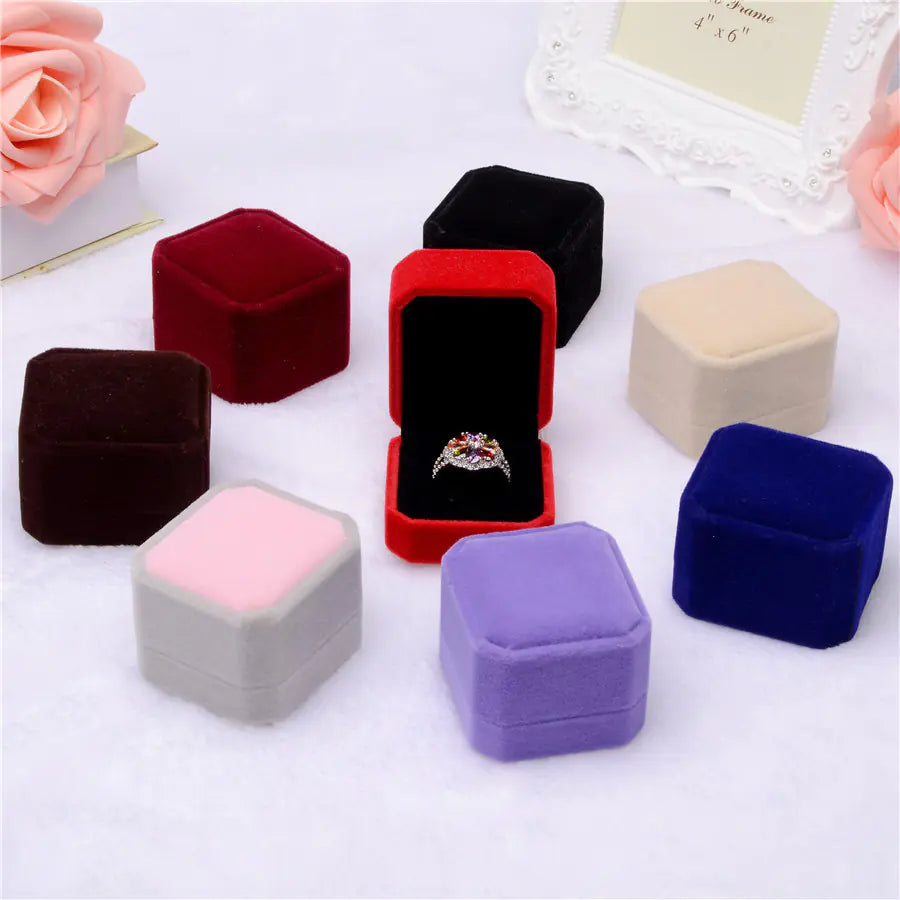 Pink Velvet Jewelry Box for Rings and Accessories