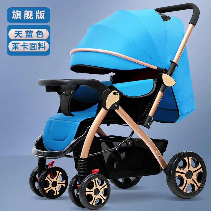 Lightweight Convertible Baby Stroller with One-Click Fold