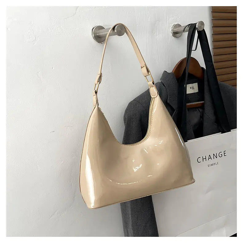 Casual Patent Leather Fashion Handbag