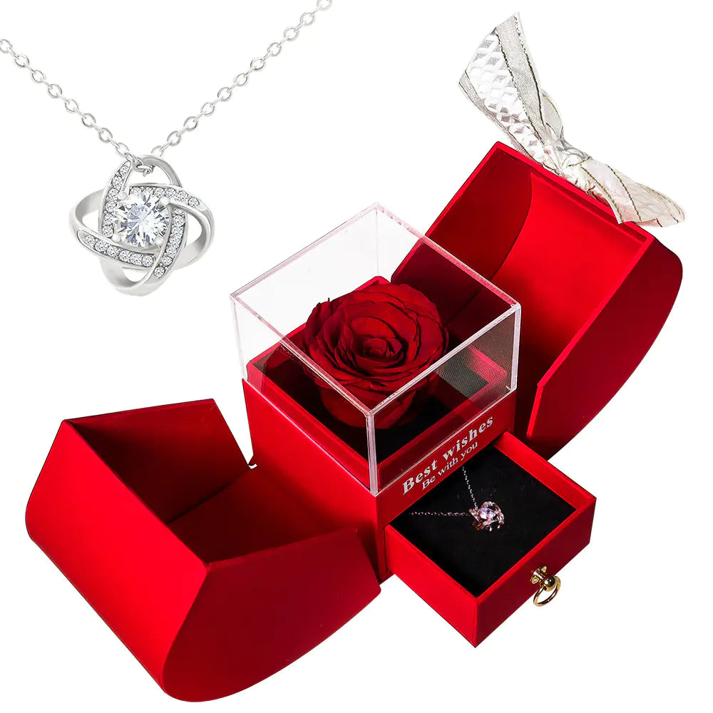 Amazon Preserved Flower Jewelry Box with Necklace