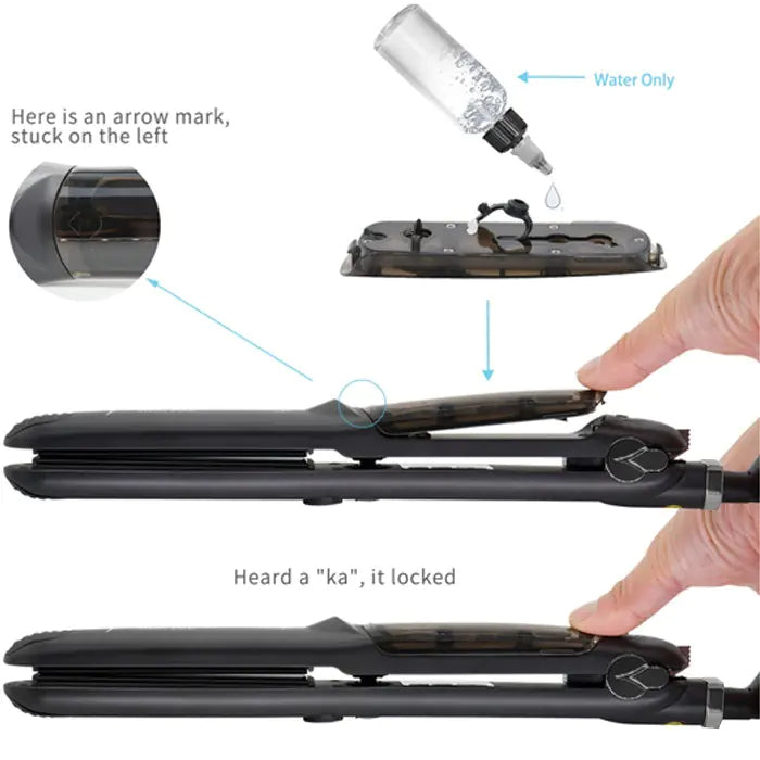 Steam Hair Straightener & Curler Dual-use