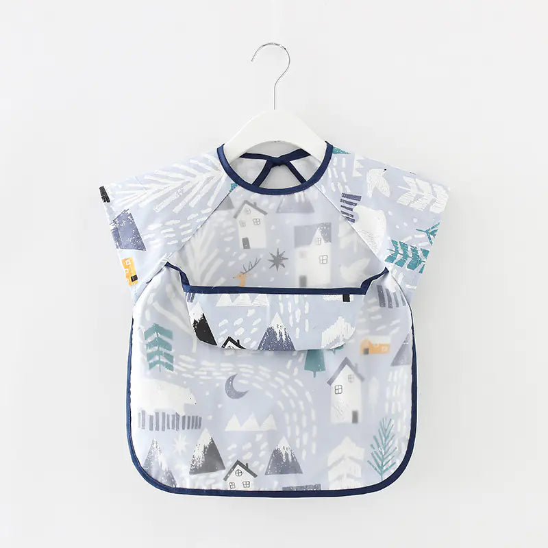 Waterproof Long Sleeve Kids Smock Apron for Eating