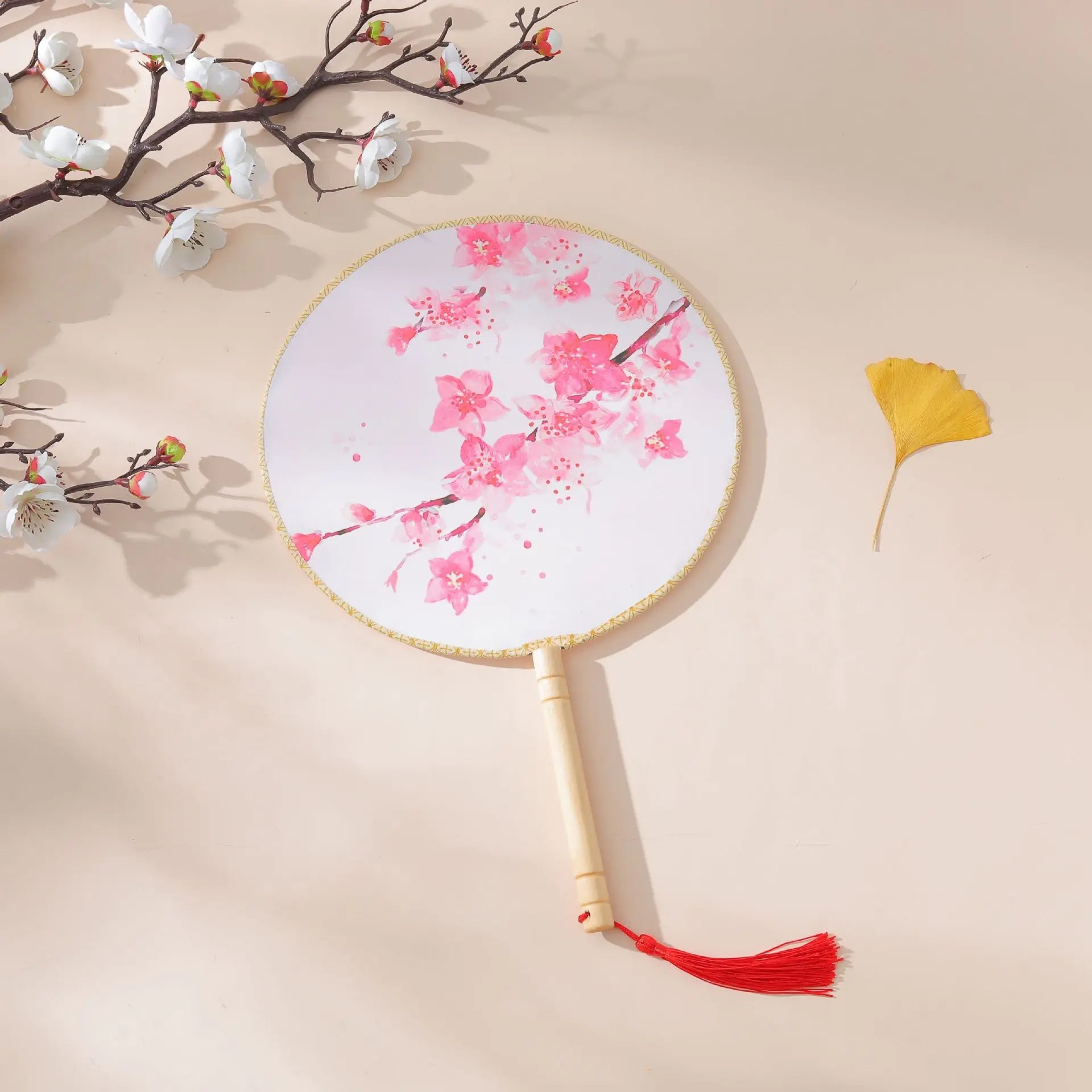 Personalized Embroidered Round Fan Custom Design