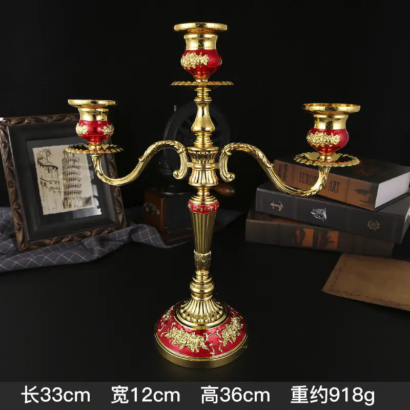 Vintage European Metal Candle Holder for Romantic Dinners