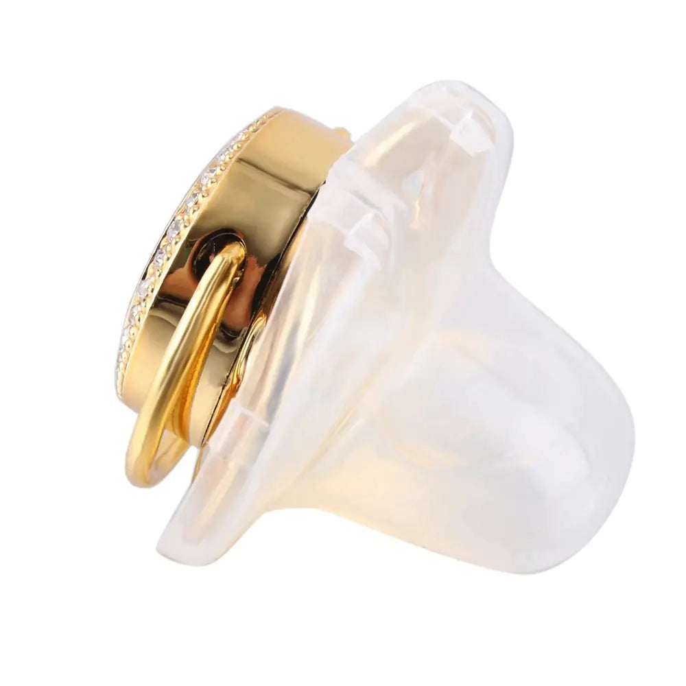 Luxury Gold Diamond Pacifier with Alphabet and Chain