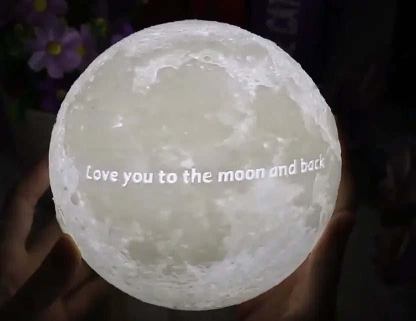 Custom Dual Color Moon Lamp with Touch Control