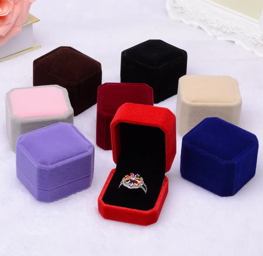 Pink Velvet Jewelry Box for Rings and Accessories