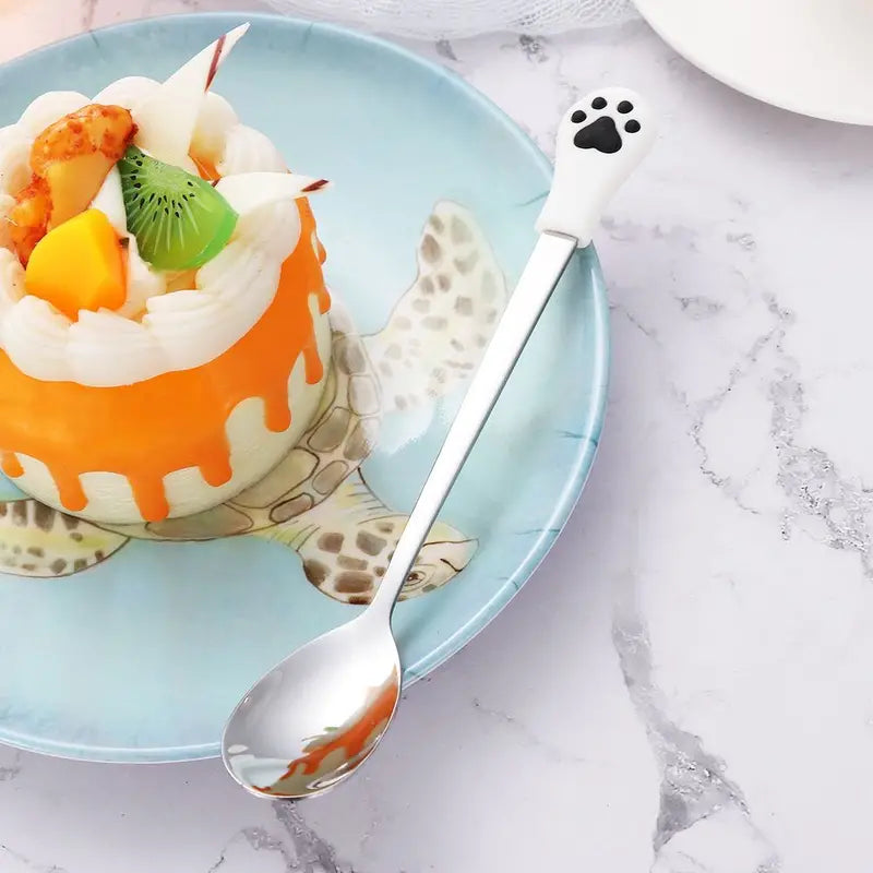 Cute Cat Paw Stainless Steel Coffee Spoon Set (1 Unit)