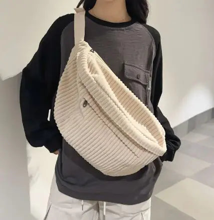 Corduroy Unisex Shoulder Crossbody Bag