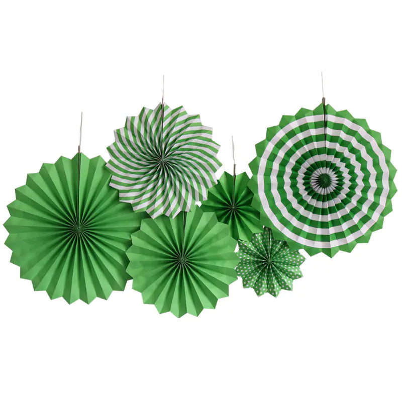 6PCS Paper Flower Fan Decoration Set for Events