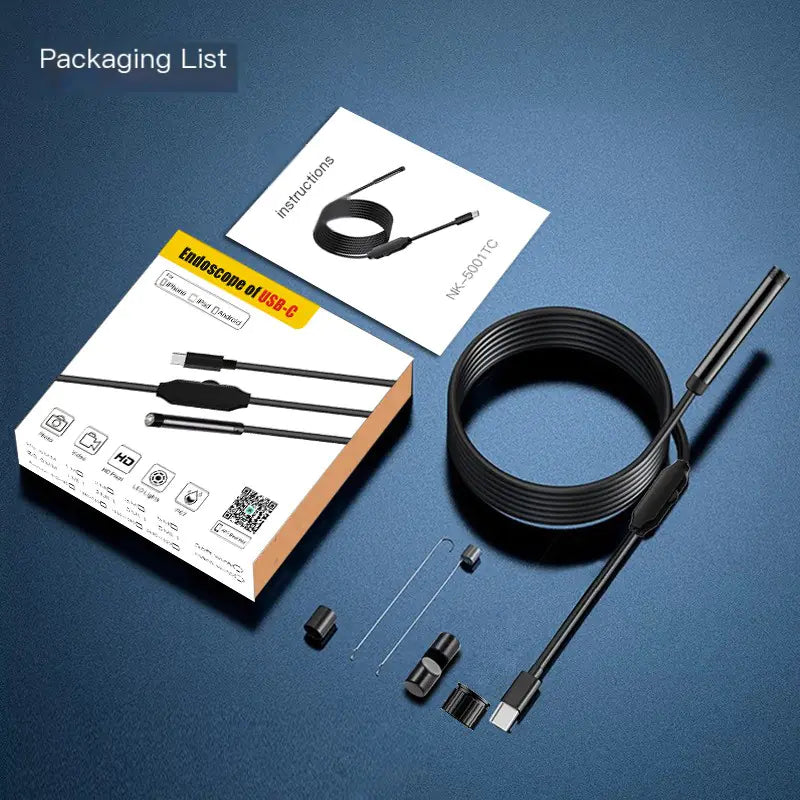3-in-1 Waterproof Industrial Endoscope for Android/iPhone