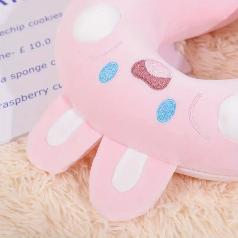 Cute Cartoon Rabbit U-shaped Memory Foam Travel Pillow