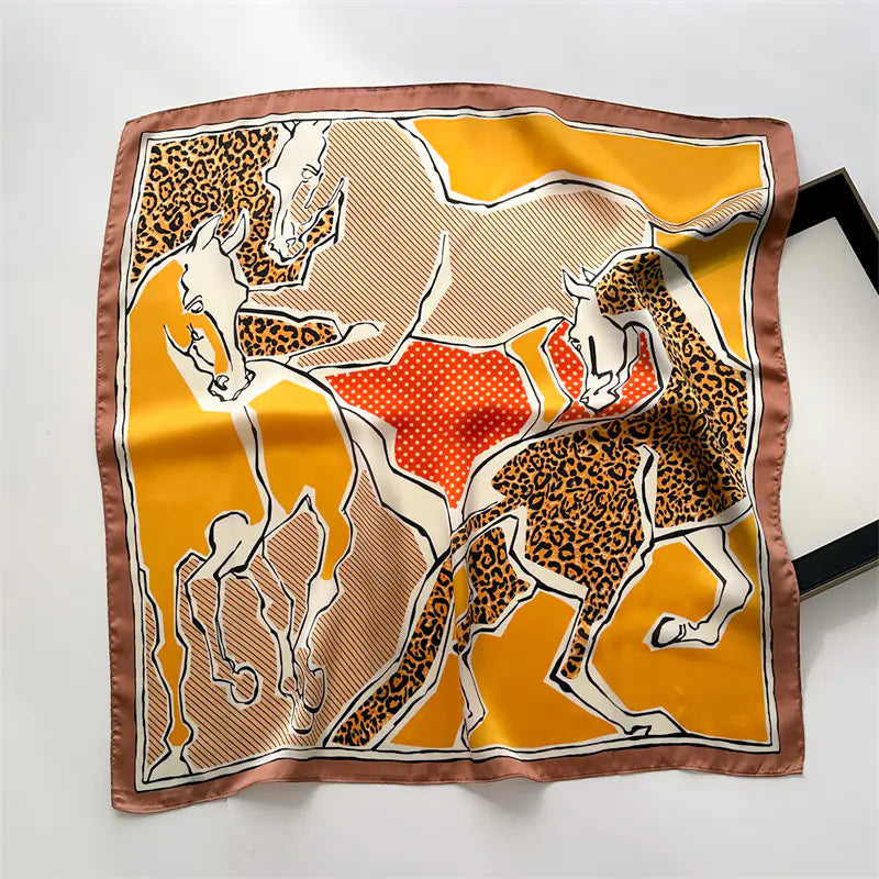 Luxury Floral Letter Scarf 70cm Silk for Professionals