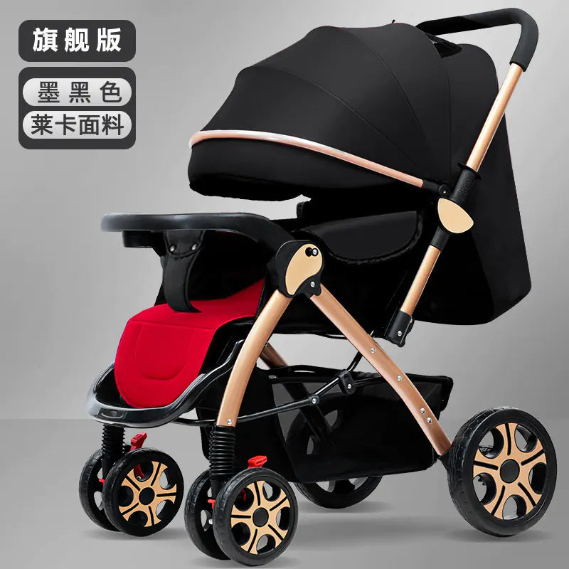 Lightweight Convertible Baby Stroller with One-Click Fold