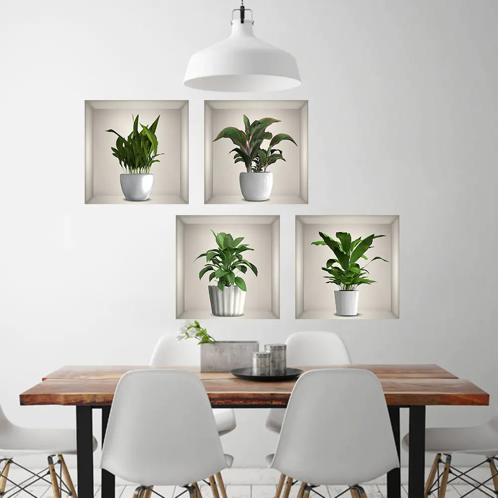 Creative 3D Plant Wall Stickers for Home Decor