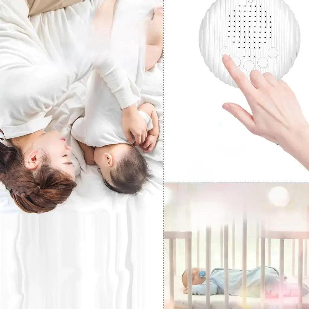 Portable Baby White Noise Sleep Machine – 10 Soothing Sounds, Adjustable Volume & Timer for Peaceful Naps Anywhere